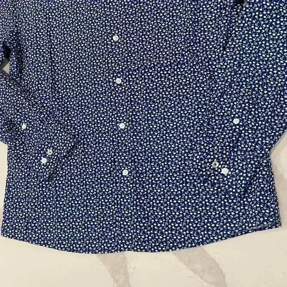 Tommy Hilfiger Button Shirt Mens 16-34/35 Blue Floral THFlex Supima Stretch Slim - Picture 2 of 8